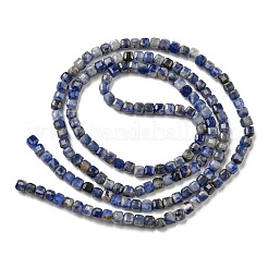 天然石ソーダライトビーズ連売り  多面カットキューブ  2x2x2mm  穴：0.5~0.6mm  約170個/連  15~15.67インチ（38.1~39.8cm）&nbsp;G-G0005-A01