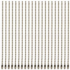 コネクター付き鉄球チェーン100個。  ハンダ付け  ボールチェーンハングタグ作成用  アンティークブロンズ  15x0.25cm&nbsp;IFIN-SP0001-67AB