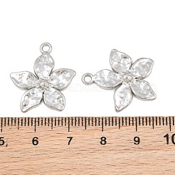 304ステンレスペンダント  花のチャーム  ステンレス鋼色  22x20x2mm  穴：1.9mm&nbsp;SA-CBA3ECF-09P