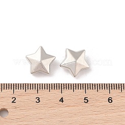CCBプラスチックビーズ  スター  プラチナ  13x13x7mm  穴：1mm&nbsp;CCB-N006-44P