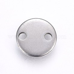 変色しにくい201ステンレススチールリンクコネクター  フラットラウンド  文字.m  ステンレス鋼色  10x1mm  穴：1.5mm&nbsp;STAS-H465-01P-10mm-M
