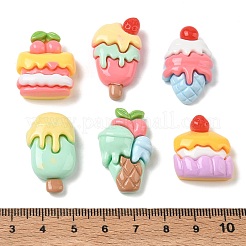 不透明な樹脂模倣食品カボション  アイスクリーム＆クリーム  ミックスカラー  22.5~30x16.5~20.5x8.5~10.5mm&nbsp;RE-CBABBBE-03