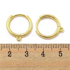 真鍮製のピアスパーツ  カドミウムフリー＆ニッケルフリー＆鉛フリー  リング  18KGP本金メッキ  17x15.5x1.5mm  穴：1.5mm&nbsp;EJEW-L211-012D-G