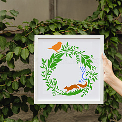 ペット中空アウト図面絵画ステンシル  DIYスクラップブック用  フォトアルバム  花  300x300mm&nbsp;DIY-WH0405-0095