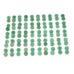 電気メッキ天然石ドゥルージークリスタルカボション  フラットラウンド  染め  ミディアムアクアマリン  8x3~6mm&nbsp;G-L047-8mm-15