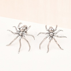 316サージカルステンレス製スパイダーカフイヤリング  アンティークシルバー  33x32.5mm&nbsp;EJEW-C160-03AS