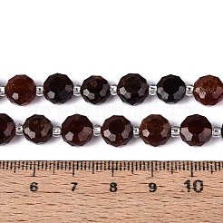 天然石ガーネットビーズ連売り  フラットラウンド  ファセットコインビーズ  シードビーズで  8~9x8~9x5~6mm  穴：1~1.2mm  約38~40個/連  15.16~15.75''（38.5~40センチメートル）&nbsp;G-B153-A22