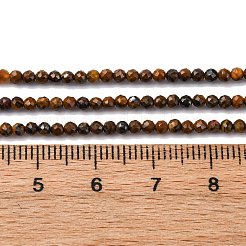 天然のタイガー鉄ビーズ連売り  多面カット  ラウンド  2.5mm  穴：0.5mm  約180個/連  15.63''（39.7センチメートル）&nbsp;G-RM250104-B5