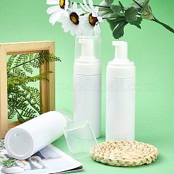150mlの詰め替え可能なペットプラスチック発泡石鹸ディスペンサー  シャワー用PPプラスチックポンプ付き  液体石鹸  ホワイト  16.6x4.7cm  容量：150ml（5.07液量オンス）&nbsp;LS-TOOL-WH0080-52B