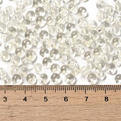 透明なアクリルビーズ  トップ掘削  丸い鈴丸ビーズ  ホワイト  5.5x5x4mm  穴：1.2mm  約8333個/セット&nbsp;MACR-K359-02F