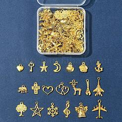 20スタイルのチベットスタイルの合金ペンダント  混合図形  アンティークシルバー＆ゴールデン  12~28x9~22x1~4mm  穴：1~2.5mm  4個/スタイル&nbsp;FIND-FS0002-73
