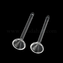 樹脂スタッドピアスパーツ  ラインストーンのセッティング  透明  13.5x3.5mm  ピン：0.8mm  3mmのラインストーンに適する&nbsp;X1-FIND-H046-06
