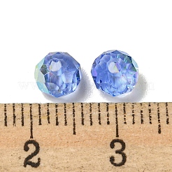 電気メッキガラスビーズ  ロンデル  藤紫色  6x4mm  穴：1.4mm  100個/袋&nbsp;EGLA-Z004-01A-07