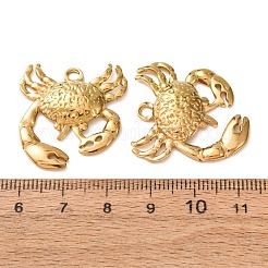 304ステンレスペンダント  カニチャーム  イオンプレーティング（ip）  18KGP本金メッキ  27.5x26x4mm  穴：2.5mm&nbsp;SA-CBABD1E-04G