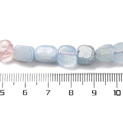 天然アクアマリンとローズクォーツのビーズ連売り  ナゲット  タンブルストーン  5~14x4~10x4~8mm  穴：0.8~1mm  約45~59個/連  15.75~16.34インチ（40~41.5cm）&nbsp;G-L610-B04-B01
