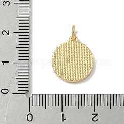 真鍮パヴェ天然シェルフラットラウンド、文字チャーム付き  18KGP本金メッキ  長持ちメッキ  鉛フリー＆カドミウムフリー  ラックめっき  貝殻色  文字N  15x13x2mm  穴：3mm&nbsp;KK-Z115-13G-N