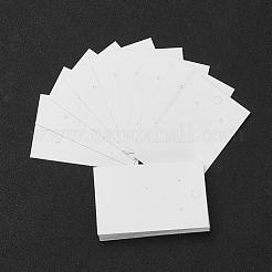 紙のピアスディスプレイカード  ペンダントやピアスに使用  ホワイト  80x50mm&nbsp;JPC043Y-01