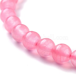 天然石ホワイトジェイドビーズ  ラウンド  染め  パールピンク  6mm  穴：1mm  約58~61個/連  37.5~38.5cm&nbsp;G-G766-A-20