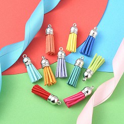 10pcs10スタイルフェイクスエードタッセルペンダントデコレーション  ccbプラスチックコードエンド付き  ミックスカラー  33~37x10mm  穴：1.8~2.5mm  1個/スタイル&nbsp;FIND-YW0001-97