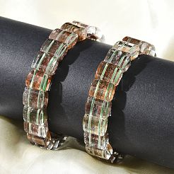 天然ロドライトクォーツビーズストレッチブレスレット女性男性用  長方形  内径：2-1/4インチ（5.7cm）&nbsp;BJEW-C097-01