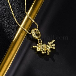 女性用真鍮ユニコーンペンダントネックレス  18KGP本金メッキ  17.40インチ（44.2cm）&nbsp;NJEW-C071-04G