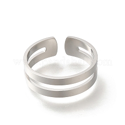 女性用304ステンレススチールカフリング  ステンレス鋼色  6mm  内径：18.5mm&nbsp;RJEW-S238-05P