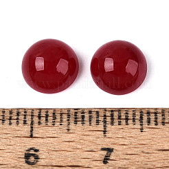 天然の白翡翠の染色カボション  半円  暗赤色  8x4~4.5mm&nbsp;G-ZX004-22A