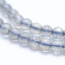 天然石ラブラドライトビーズ連売り  グレードa ++  ラウンド  3mm  穴：1mm  約120個/連  15.5インチ（39.5cm）&nbsp;G-P342-09A-3mm-A++