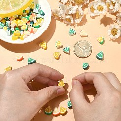 100 個 4 色オレンジ形の手作りポリマー粘土ビーズ  ミックスカラー  11~11.5x9~9.5x4~4.5mm  穴：1.6mm  25個/カラー&nbsp;CLAY-CJ0001-63