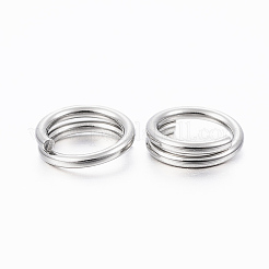 変色しにくい304ステンレススチール製スプリットリング  ダブル ループ ジャンプ リングジャンプ リング  ステンレス鋼色  4.5x1mm  内径約3.5mm&nbsp;STAS-H413-04P-A