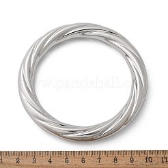 女性用ツイスト304ステンレススチールバングル  プラチナ  3/8インチ（1cm）  内径：2-1/2インチ（6.2cm）&nbsp;BJEW-S161-06P
