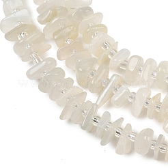 天然ホワイトムーンストーンビーズ連売り  ナゲット  7.5~13x6~13x2~5mm  穴：0.9mm  約68~86個/連  15.35~15.75''（39~40センチメートル）&nbsp;GG-CBA3A44-B03-01