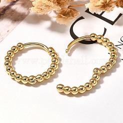 女性用ラックメッキラウンド真鍮フープピアス  カドミウムフリー＆鉛フリー  長持ちメッキ  18KGP本金メッキ  16~17x2.5mm&nbsp;EJEW-C125-12G