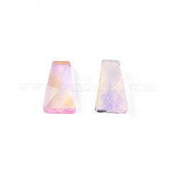 ガラスラインストーンカボション  ネイルアートの装飾の付属品  多面カット  台形  ピンク  6x3.5x1.5mm&nbsp;MRMJ-N027-042