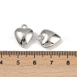 Absプラスチックペンダント  ハート  多面カット  プラチナ  15x12x6mm  穴：1.6mm&nbsp;KY-P021-01A-P