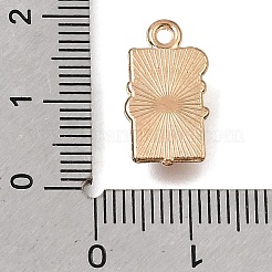 白いエナメルペンダントが付いた合金  クリスマステーマのチャーム  ライトゴールド  クリスマスプレゼント  16.5x9x3.5mm  穴：1.5mm&nbsp;AL-CBA9E11-04KCG-01