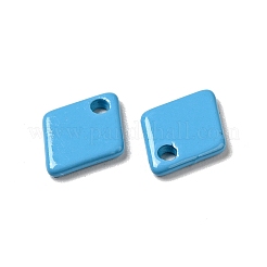 スプレー塗装された201ステンレススチールチャーム  菱形チャーム  ディープスカイブルー  9.5x7.5x1mm  穴：1.2mm&nbsp;STAS-G304-18A