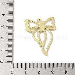 ラックメッキ合金ペンダント  カドミウムフリー＆ニッケルフリー＆鉛フリー  蝶結び  ゴールドカラー  32x24x2mm  穴：2mm&nbsp;PALLOY-P304-02A-G