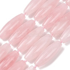 天然石ローズクォーツビーズ連売り  ライス  40.5~41.5x14~14.5mm  穴：1.2mm  約9個/連  15.20''~15.55''（38.6~39.5センチメートル）&nbsp;G-L654-G05-01