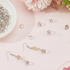 透明電気メッキガラスビーズ 114 個  多面カット  混合図形  ティール  5.5~8x5.5~8x4~6mm  穴：1.2~1.6mm&nbsp;GLAA-PA0001-17C