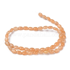 天然石レッドアベンチュリンビーズ連売り  オーバル  8x6x3.5~4mm  穴：1mm  約45~52個/連  15.16~15.74インチ（38.5~40cm）&nbsp;G-Z006-A11