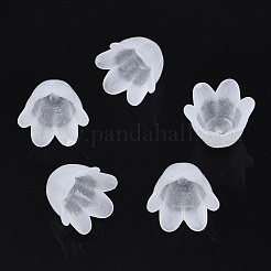 透明なアクリルビーズキャップ  艶消し  花  6花びら  ミックスカラー  8x10.5x10.5mm  穴：1.4mm&nbsp;FACR-N005-002