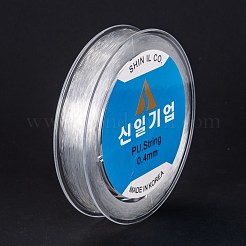 韓国のラウンドクリスタル弾性ストレッチスレッド  ブレスレット用ジェムストーンジュエリービーズクラフト作り  透明  0.4mm  約153.1~164.04ヤード（140~150m）/ロール&nbsp;EW-I003-A01-01