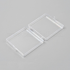 プラスチック製フェイクネイルチップ収納ボックス  正方形  透明  7.8x6.95x1.75cm&nbsp;CON-WH20001-11A