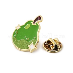 フルーツエナメルピン  バックパックの服に金色の合金のラペルピンを塗装する  梨  24x18mm&nbsp;LS-JEWB-K018-31E-G