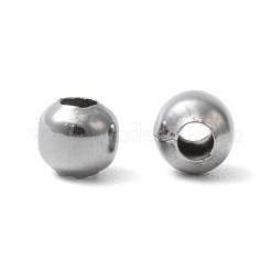 変色しにくい304ステンレススチールビーズ  ラウンド  ステンレス鋼色  6mm  穴：2.3mm&nbsp;STAS-I021-6mm
