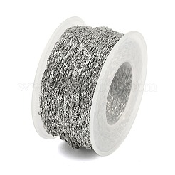 ラックメッキ鉄シンガポールチェーン  プラチナ  1.6mm  50ヤード/ロール&nbsp;CH-H002-03P-01
