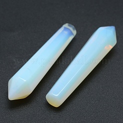 オパール石の先の尖ったビーズ  弾丸  ドリルなし/穴なしビーズ  50.5x10x10mm&nbsp;G-E490-E28