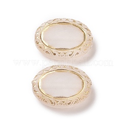 メッキアクリルビーズ  ゴールドライン入り  艶消し  オーバル  モカシン  17.5x13.5x6mm  穴：1.6mm  約610個/500g&nbsp;OACR-C013-43