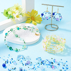 1袋ミックススタイルのガラスビーズ  ラウンド＆ヒトデ＆フィッシュ＆ロンデル  ダークブルー  2~14x2~10x1~8.5mm  穴：0.8~1.5mm&nbsp;GLAA-TADJ0001-10I